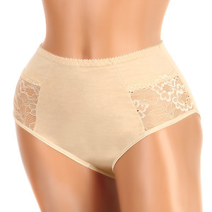 Lace cotton panties - high waist. Material: 95% cotton, 5% elastane.
