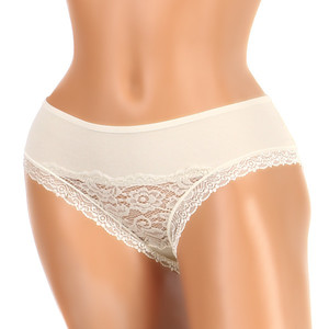 Monochrome panties with lace. Material: 95% cotton, 5% elastane.