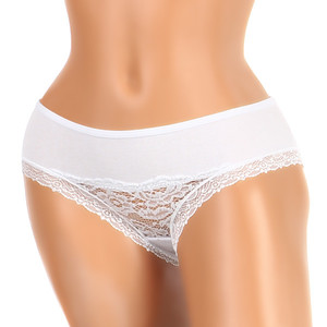 Monochrome panties with lace. Material: 95% cotton, 5% elastane.