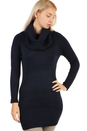 Long women's turtleneck sweater. Material: 45% viscose, 28% nylon, 27% polyamide. Import: Italy