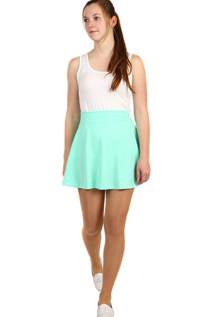 Women's single-colored skirt with elastic waist. Short length, without print. Also suitable for summer sports activities.