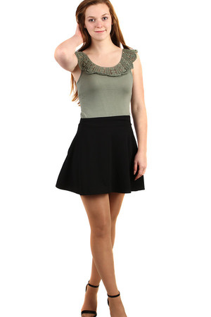 Women's single-colored skirt with elastic waist. Short length, without print. Also suitable for summer sports activities.