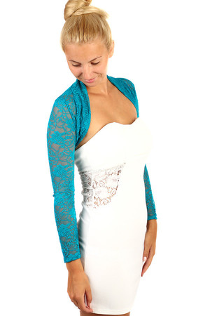 Women's unique long sleeve lace bolero. Import: Italy Material: 95% polyester, 5% elastane