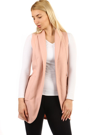 Women's comfortable long vest without fastening. Material: 100% polyester Import: Italy