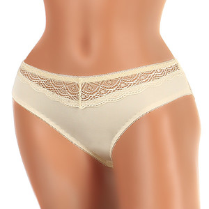 Bamboo monochrome panties with lace. Material: 95% bamboo, 5% elastane.