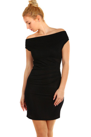 Glittering dress with loose neckline. Material: 95% viscose, 5% elastane Import: Italy