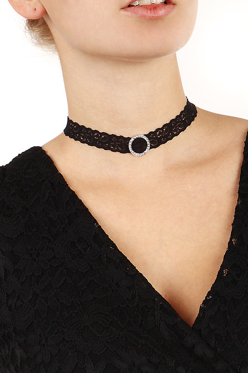 Choker Necklace - Black Lace