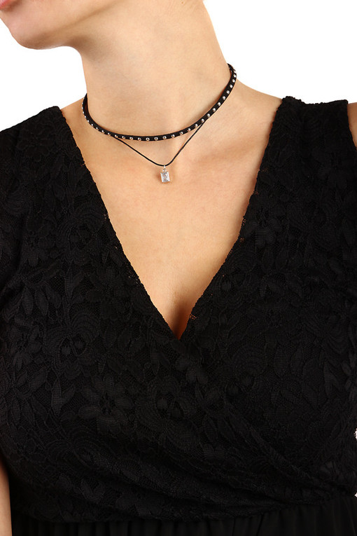 Leatherette Choker with Pendant