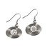 Hanging earrings made of surgical steel circles with rhinestones