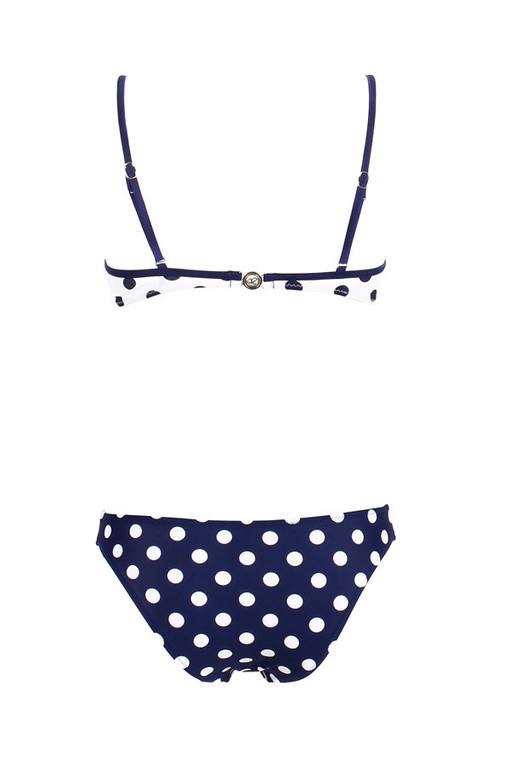Women's two piece swimsuit with polka dots