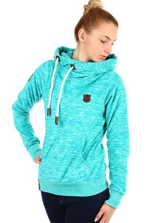Women's fleece sweatshirt with hood and front pocket. The sweatshirt is suitable for spring, autumn and winter. Pleasant warm