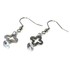 Earrings made of surgical steel cloverleaf with stone