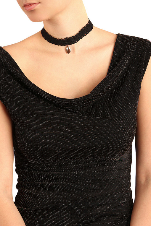Black lace choker with pendant