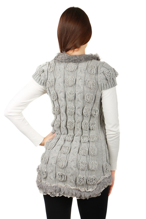 Women's longer knitted short sleeve vest