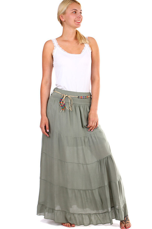 Single Color Long Women's Maxi Skirt