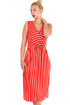 Women's Striped Dress Slimming Effect