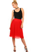 Women's pleated folded midi skirt elastic at the waist
