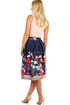 Women's folded half-round retro skirt floral print