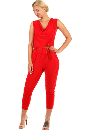 Ladies long single color overalls with a loose neckline and a thin strap. Material: 95% polyester, 5% elastane. Import: Italy
