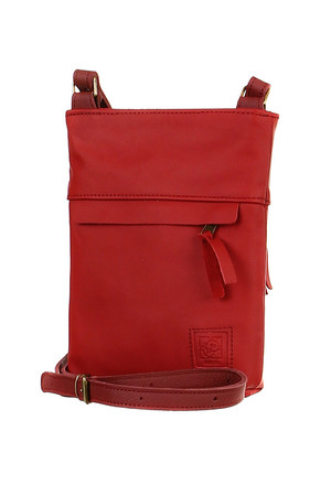 Women's small crossbody bucket made of genuine leather. zippered zip pocket on front and back length adjustable strap