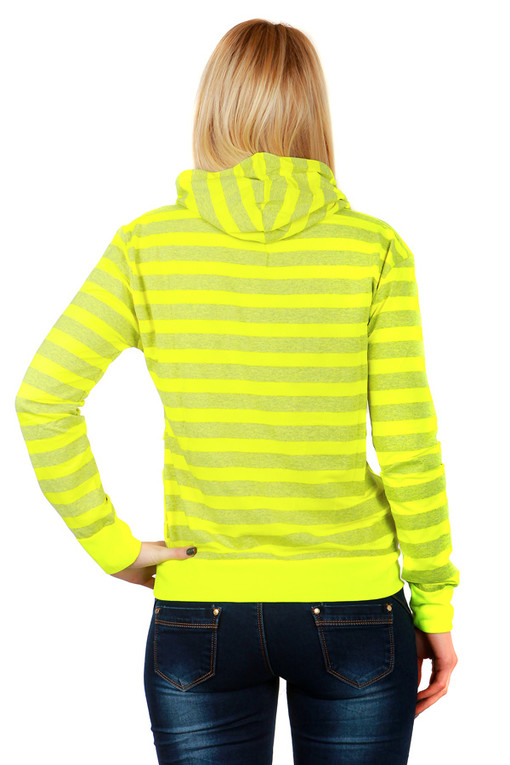 Women's striped sweatshirt with hood