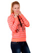 Women's striped sweatshirt with hood
