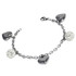 Steel chain bracelet with heart pendants
