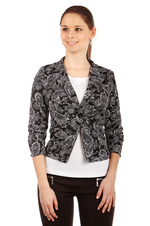 Women's patterned jacket three-quarter sleeve