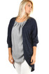 Women's long brindle cardigan with 3/4 sleeves