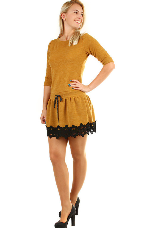 Knitted dress lined with lace