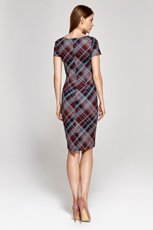 Sheath dress checkered pattern