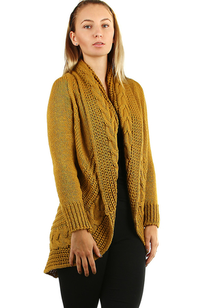 Women's knitted cardigan without fastening. Material : 75% acrylic, 25% polyamide Import : Italy