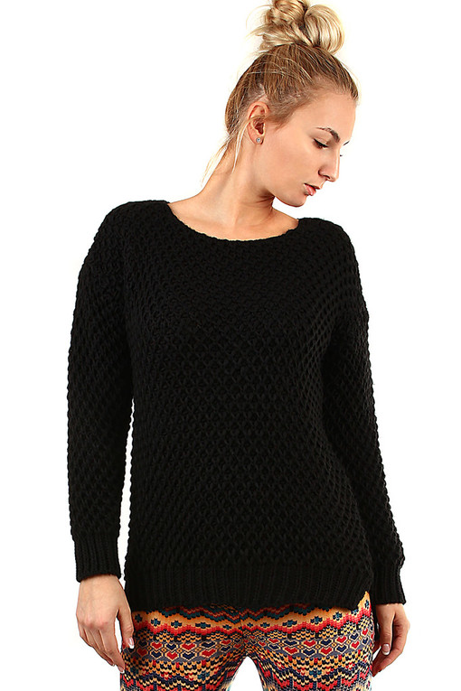 Women's knitted sweater rough pattern