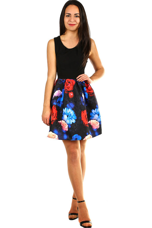 Women's dress with a flowered skirt
