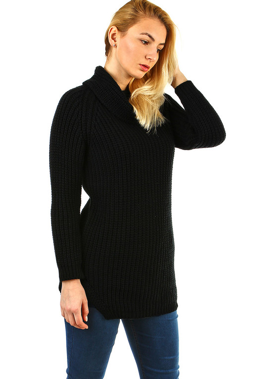 Longer sweater with turtleneck