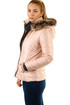 Women's quilted jacket with fur on the hood