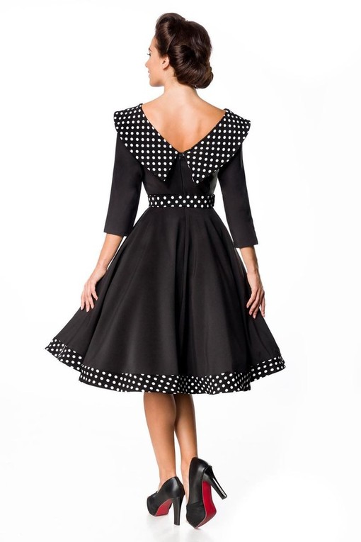 Retro party dress 3/4 sleeves and collar