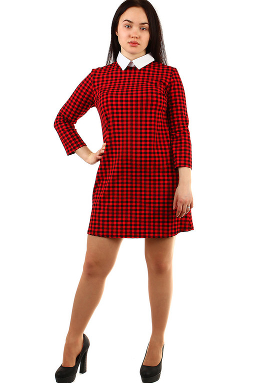Checkered dress with collar
