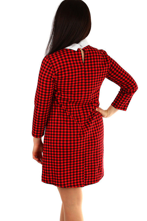 Checkered dress with collar