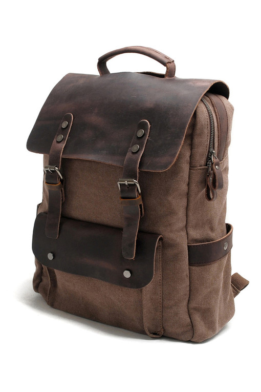 Retro classic backpack with pockets