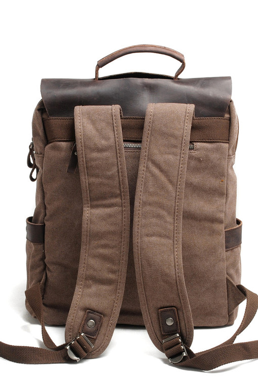 Retro classic backpack with pockets