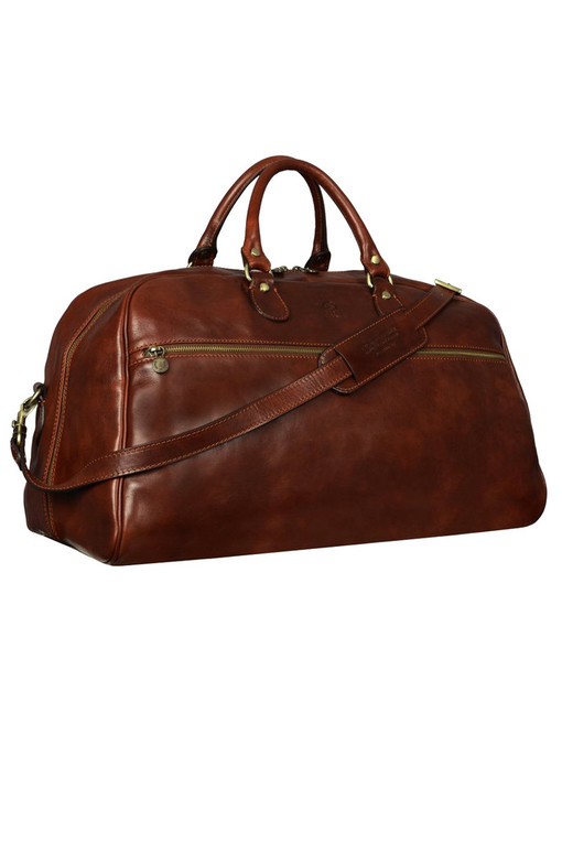 Retro large genuine leather travel bag