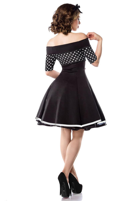 Women's pin up dress with bare shoulders