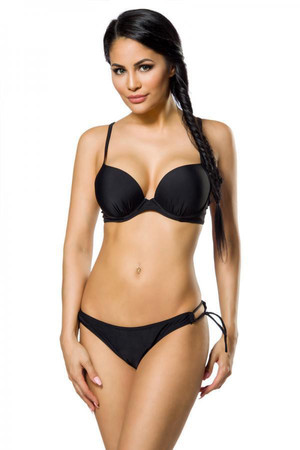 Women's one-color bikini that will excite you. the bra has reinforced, shaped cups with bones and push-up effect narrow