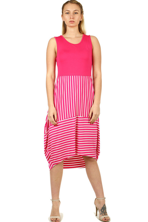 Long summer dress with stripes