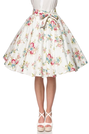 Vintage floral women's skirt for spring or summer romantic retro look wheeled cut to highlight curves and hide everything you