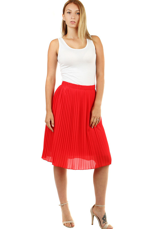 Women's pleated skirt with elastic waist