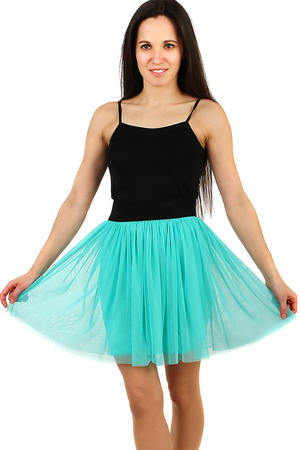 Short women's tulle skirt monochromatic without closing elastic black rubber waist tulle layer and briefs made of lightweight