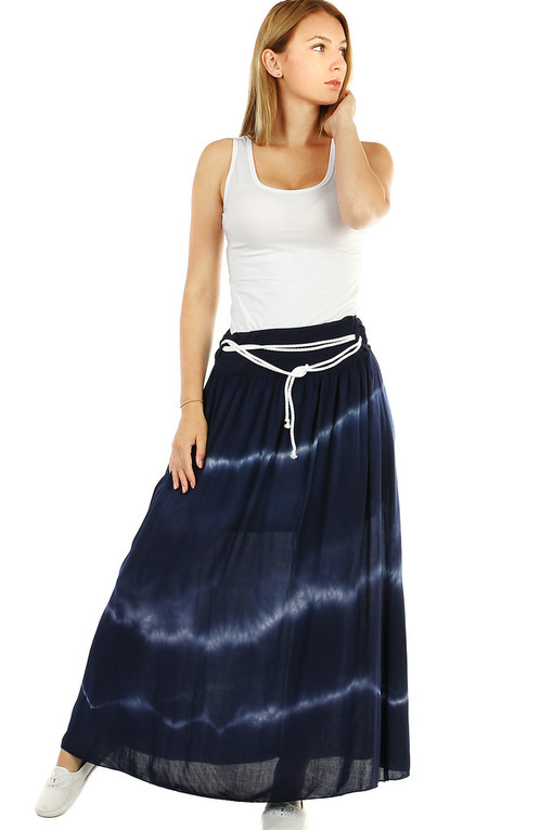 Long ladies summer skirt with batik