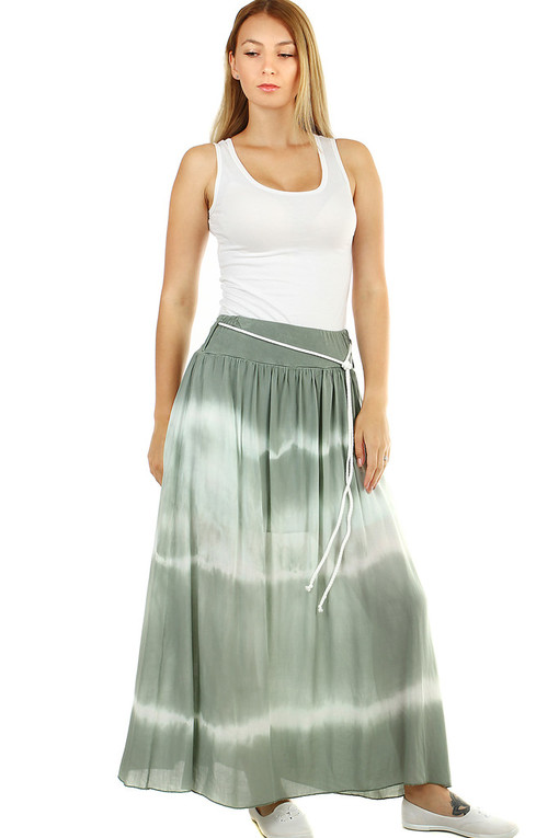 Long ladies summer skirt with batik